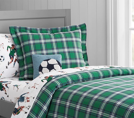 Field Plaid Kids Duvet Cover Pottery Barn Kids