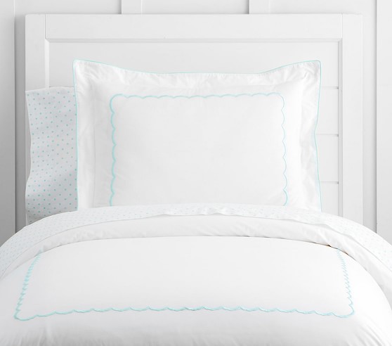 Organic Scallop Border Kids Duvet Cover Pottery Barn Kids