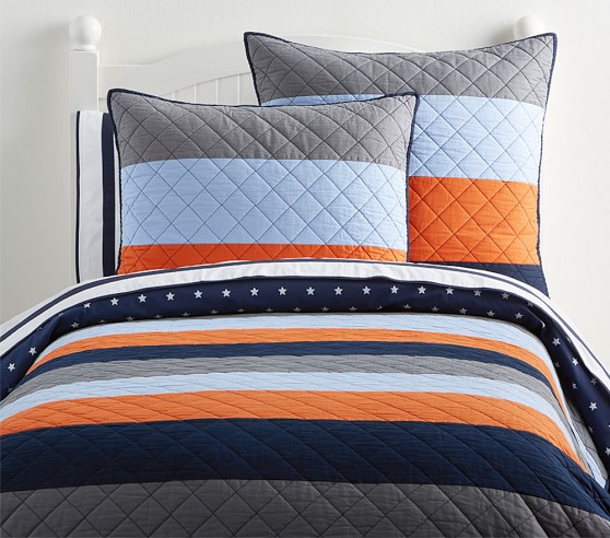 Block Stripe Kids Comforter Set Pottery Barn Kids