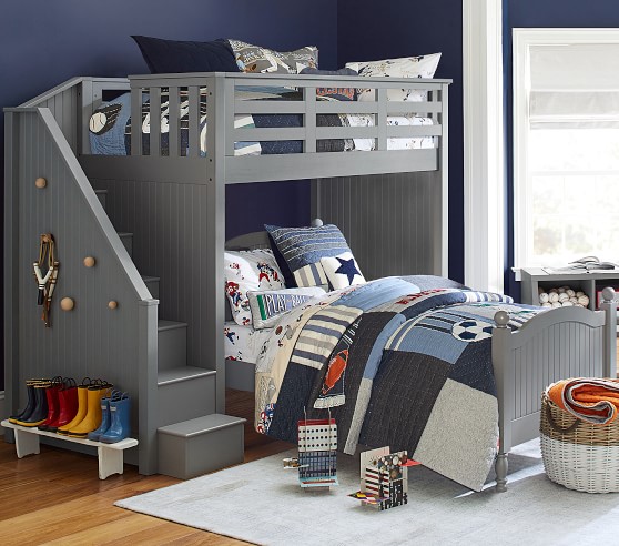 Catalina Stair Loft Bed For Kids Lower Bed Set Pottery Barn Kids