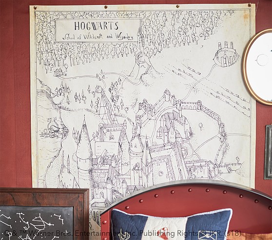 Harry Potter Hogwarts Map Canvas Wall Art Pottery Barn Kids