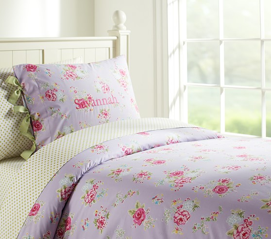 Lavender Savannah Floral Kids Duvet Cover Pottery Barn Kids