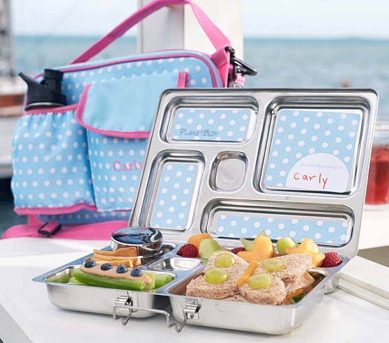 Aqua Dot Planet Box Lunch Boxes Food Storage Pottery Barn Kids