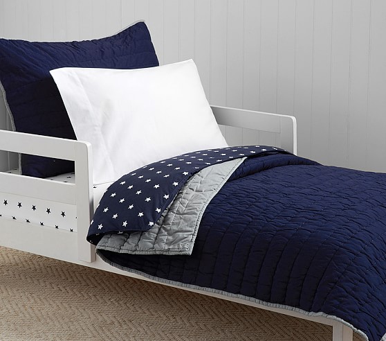 Navy Blue Organic Branson Toddler Comforter Toddler Bedding