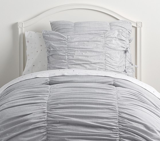 Ruched Stripe Kids Duvet Cover Pottery Barn Kids