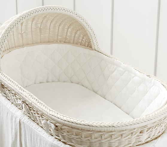 White Cotton Bassinet Sheet Bassinet Bedding Pottery Barn Kids