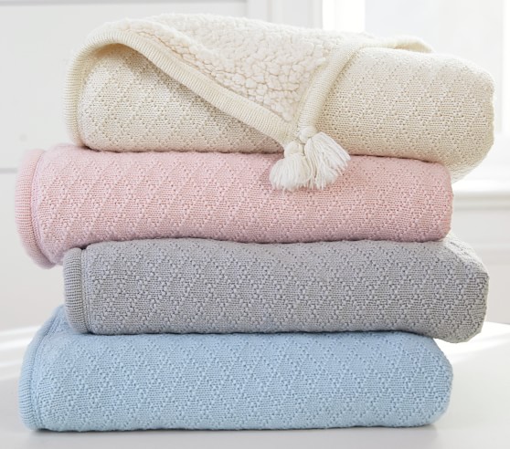 Luxe Cable Knit Sherpa Baby Blanket Pottery Barn Kids