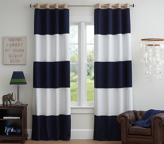 Rugby Kids Blackout Curtain Pottery Barn Kids