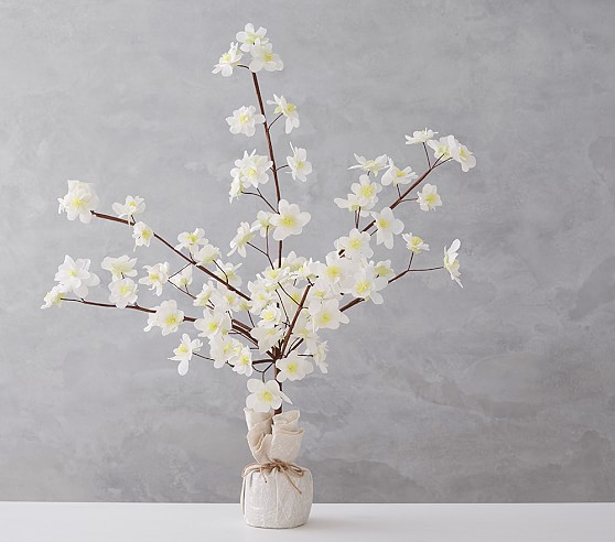 Metallic Cherry Blossom Centerpiece Easter Decorations Pottery