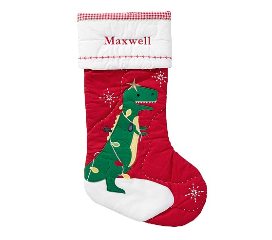 Dinosaur Quilted Christmas Stocking Pottery Barn Kids