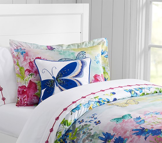 Eliza Floral Butterfly Kids Duvet Cover Pottery Barn Kids