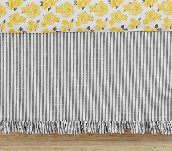 The Emily Meritt Stripe Ruffle Crib Skirt Pottery Barn Kids