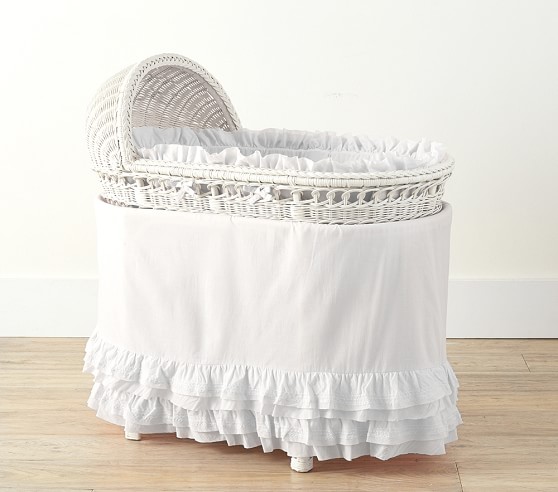 Organic Sadie Ruffle Bassinet Bedding Pottery Barn Kids