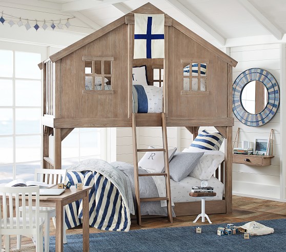 Tree House Twin Over Twin Kids Bunk Bed Pottery Barn Kids