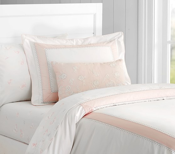 Monique Lhuillier Ethereal Pieced Sateen Kids Duvet Cover