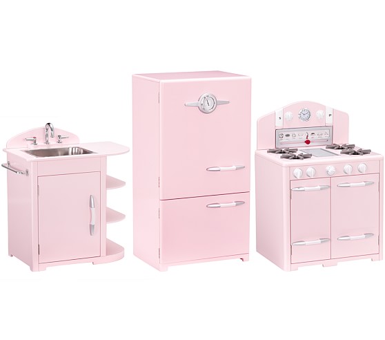 Pink Retro Kitchen Sink Icebox Oven Set Pottery Barn Kids