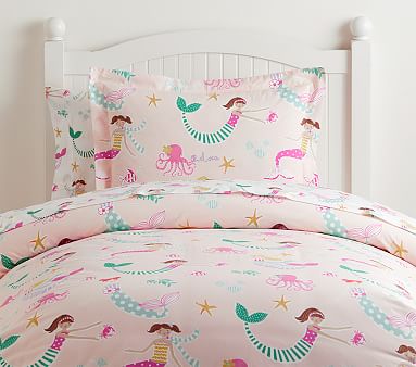 Organic Mermaid Kids Duvet Cover Pottery Barn Kids