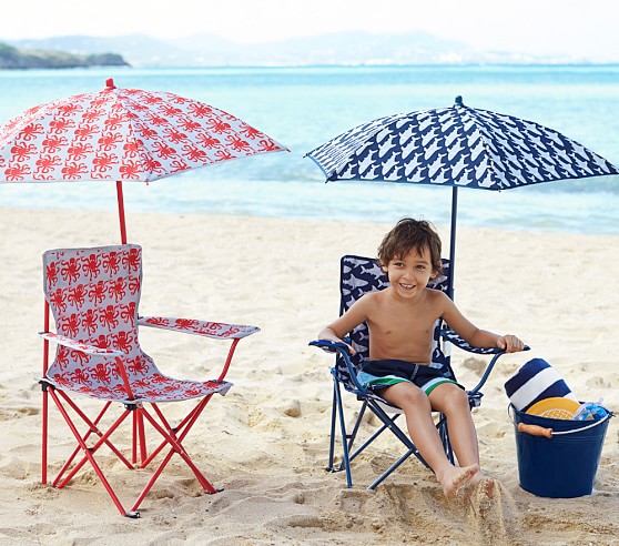 Shark Freeport Kids Beach Chair And Umbrella Pottery Barn Kids