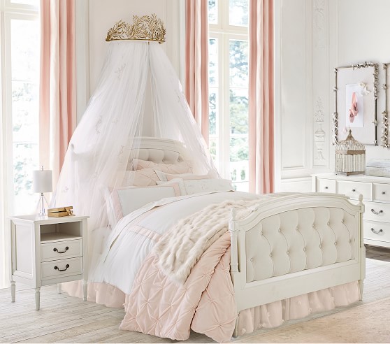 Monique Lhuillier Gold Vine Bed Canopy Sheers Pottery Barn Kids