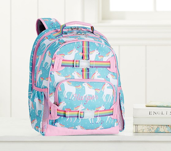 Mackenzie Aqua Unicorn Laptop Kids Backpack Pottery Barn Kids