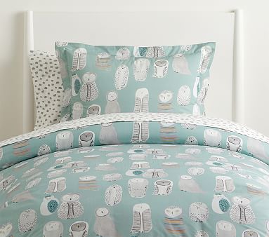 Organic Owl Kids Duvet Cover Modern Kids Bedding Pottery Barn Kids