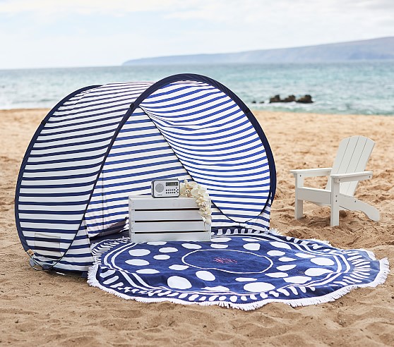 Navywhite Stripe Family Pop Up Tent