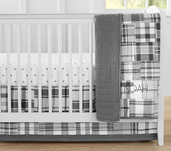 pottery barn madras crib bedding