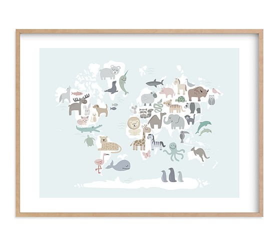 Wild World Map Wall Art Pottery Barn Kids