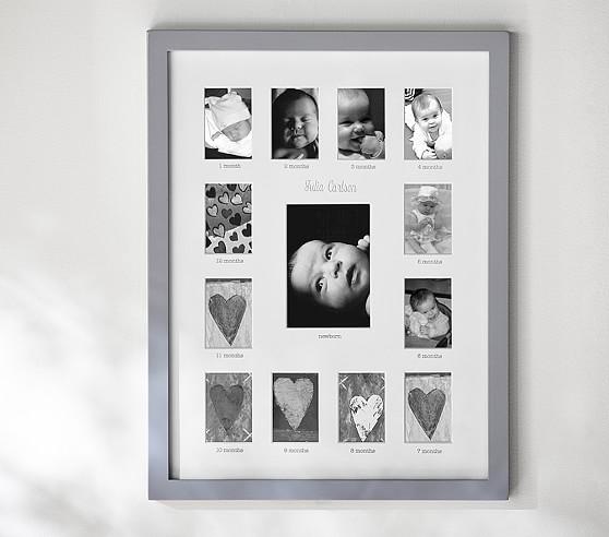 Gray Lacquer First Year Frame Baby Keepsake Pottery Barn Kids