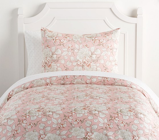 Tencel Rose Toile Kids Duvet Cover Pottery Barn Kids