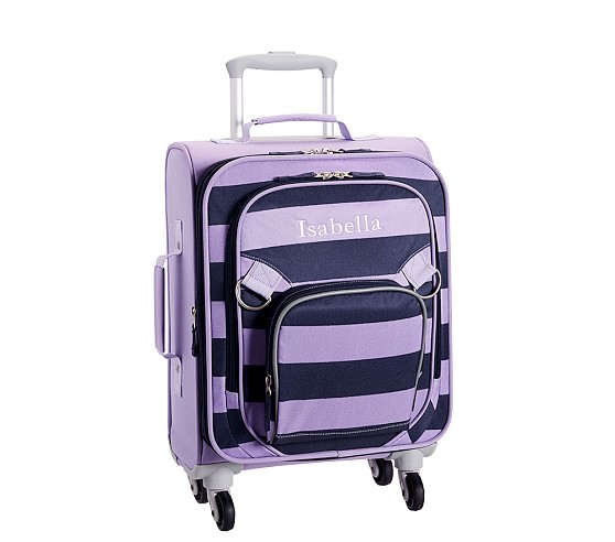 Lavender Navy Stripe Small Fairfax Spinner Luggage Pottery Barn