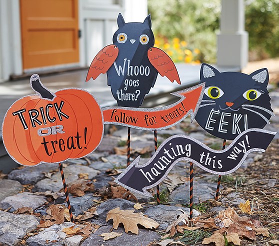 Halloween Stake Sign Set Of 5 Pottery Barn Kids