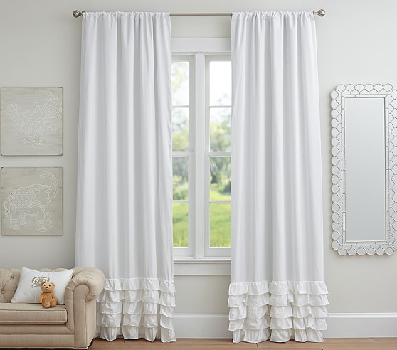 Ruffle Bottom Blackout Curtain 44 X 63 Pottery Barn Kids