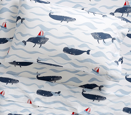 pottery barn whale sheets