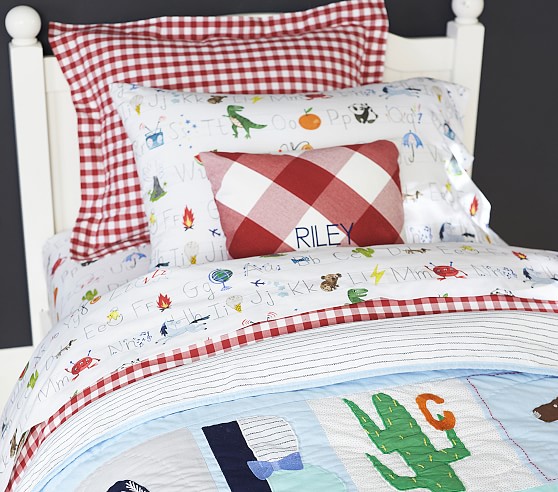 Abc Toddler Sheet Set Toddler Bedding Pottery Barn Kids