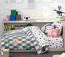 Minecraft Organic Printed Kids Duvet Cover Pottery Barn Kids