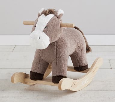 pottery barn plush rocking horse