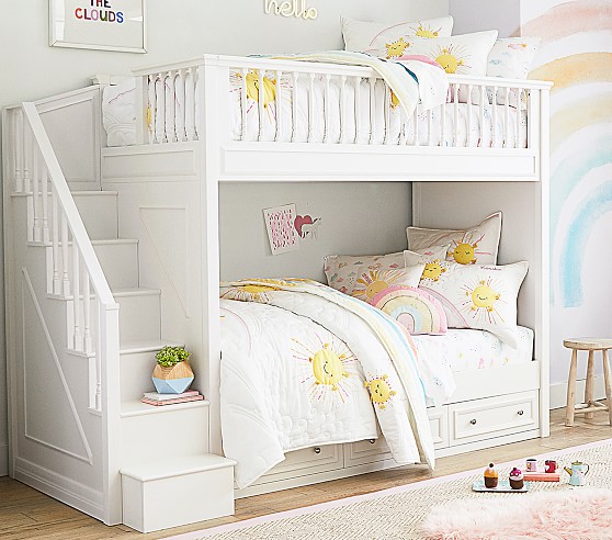 Fillmore Twin Over Twin Stair Bunk Bed Pottery Barn Kids