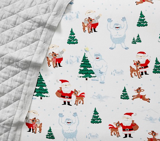 Organic Flannel Rudolph And Bumble Crib Sheet Pottery Barn Kids