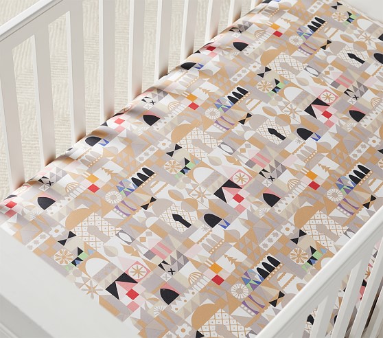 Disney Small World Modern Crib Sheet Pottery Barn Kids