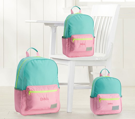 Astor Pink Aqua Backpacks | Pottery Barn Kids