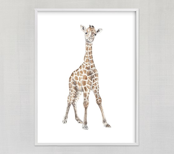 Baby Giraffe Watercolor Wall Art Pottery Barn Kids