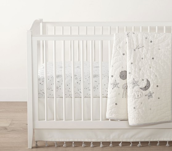 Organic Skye Chamois Metallic Star Crib Sheets Bundle Set Of 2