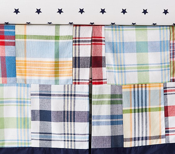 Allover Madras Crib Skirt Pottery Barn Kids