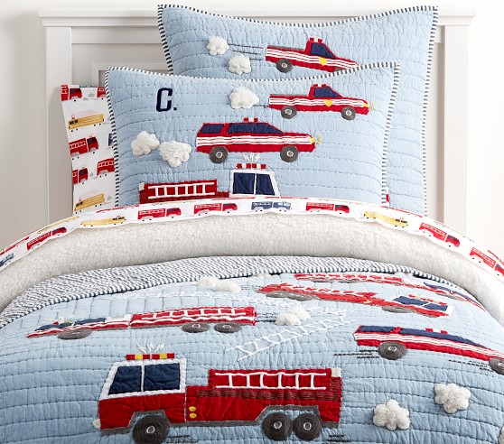 Wyatt Firetruck Kids Bedding Pottery Barn Kids