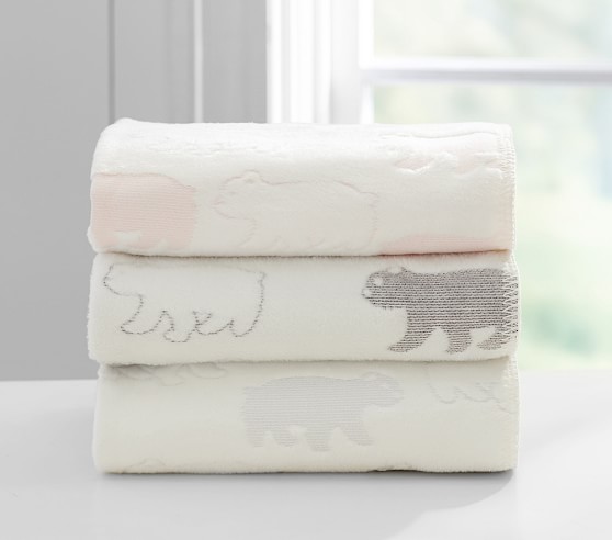 Polar Bear Fuzzy Baby Blanket Pottery Barn Kids