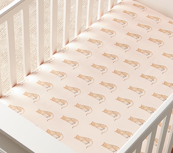 Organic Cheetah Crib Sheets Pottery Barn Kids