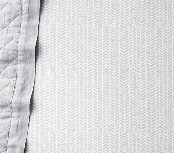 Organic Baby Chevron Sateen Crib Sheets Gray Pottery Barn Kids