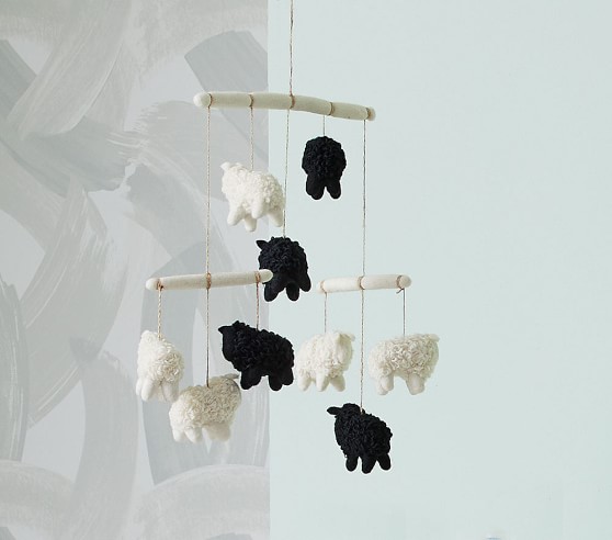 West Elm X Pbk Felted Sheep Modern Baby Mobile Pottery Barn Kids