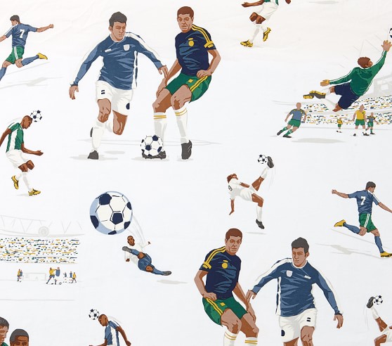 Vintage Soccer Crib Sheets Pottery Barn Kids